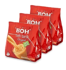 BOH Teh Tarik Less Sweet Instant Milk Tea 12 Sachets ×3 Bundle Malaysia