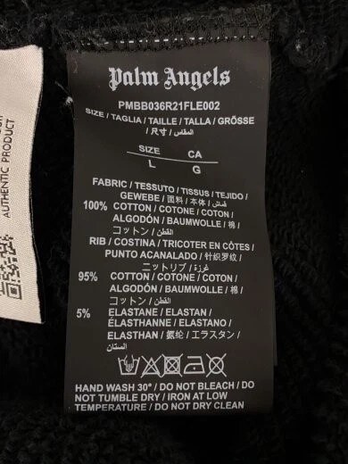 Felpa con cappuccio pullover logo Palm Angels Back L Cotone Nero Solido PMBB036R21FLE002