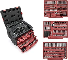 WORKPRO 450-Pieces Drive Socket Set Metric SAE Ratchet Wrench Mechanics Tool Set