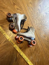 Vintage Red Wing Riedell Roller Skates Size 11 KIDS Tan Suede Made USA Chicago