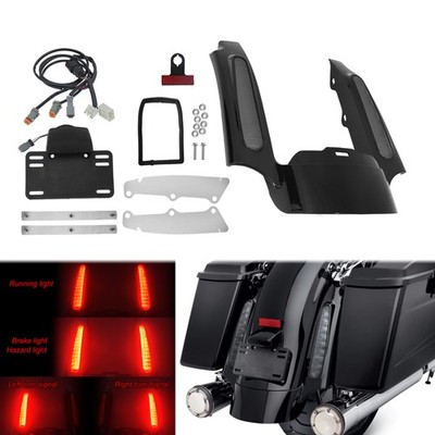 Black Rear Fender Fascia LED Turn Signal Light  For Harley Touring Road Glide