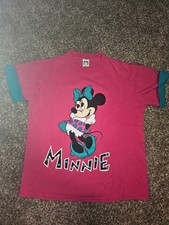 90s vintage disney minnie mouse t shirt Pink cotton single stitch 2 layers