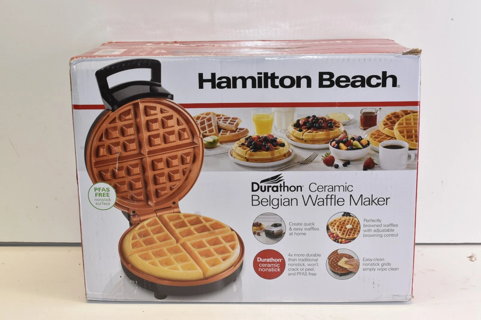 Hamilton Beach Durathon Ceramic Removable-Grid Belgian Waffle Maker- Open Box
Opens in a new window