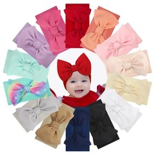 Baby Headbands - Handmade Elastic Nylon Hairbands with Hair Bows for Newborns...