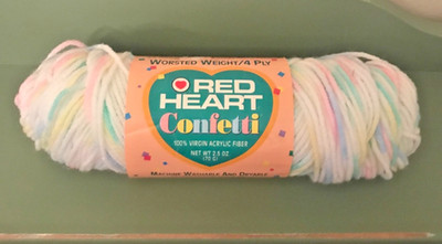 Red Heart Confetti Yarn  #45 Baby Print Vintage Acrylic Variegated