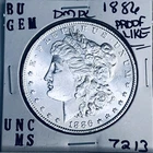 1886 BU GEM MORGAN SILVER DOLLAR UNC MS+++ U.S. MINT RARE COIN 7213