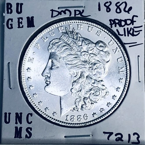 1886 BU GEM MORGAN SILVER DOLLAR UNC MS+++ U.S. MINT RARE COIN 7213