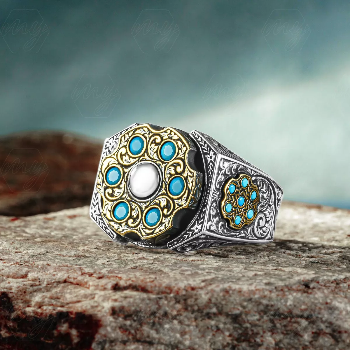 Designer silver rings for men online