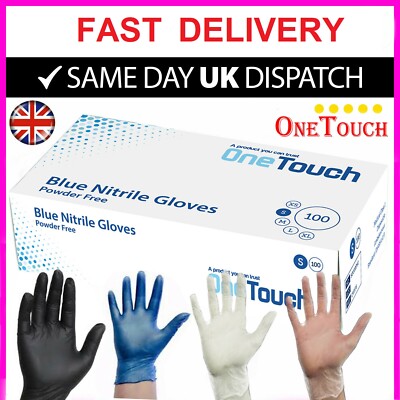 100 Disposable Powder Free Latex Free Clear Vinyl Gloves Nitrile