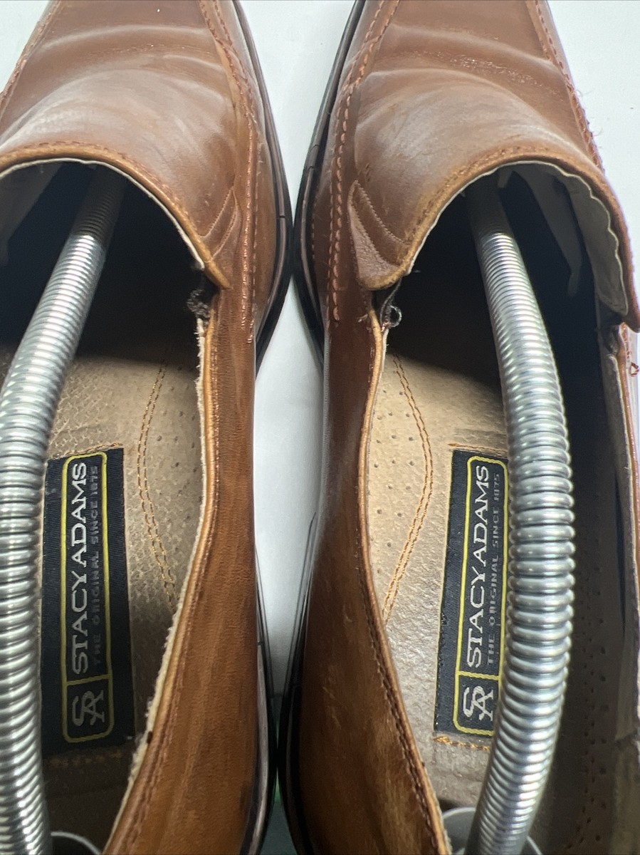 Stacy Adams Hillman Brown Leather Bicycle Toe Slip-On‎ Loafers Stacy Adams Hillman Loafers Mens Brown Leather Bicycle Toe  main image 2