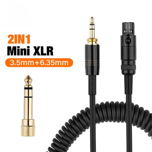 Mini XLR to 3.5mm/6.35mm Headphone Audio Cable Adapter Aux Cord Wire Replacement