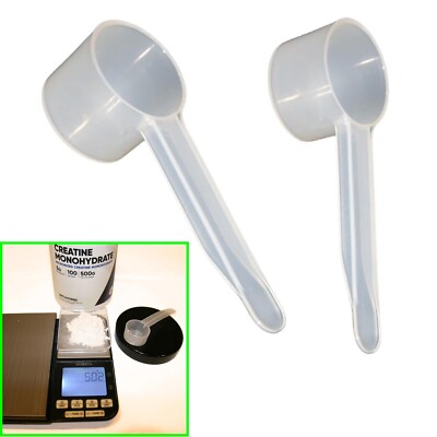 5 Gram Scoop Transparent 2 Pack Food Grade USA Made for Creatine Powder Lab Use