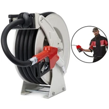Diesel Fuel Hose Reel Retractable 3/4" x 50' ft 300 PSI Hose Auto Swivel Rewind