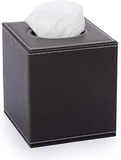 Sumnacon Stylish PU Leather Tissue Box Holder, Square Napkin Holder Pumping
