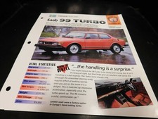1978-1980 Saab 99 Turbo Spec Sheet Brochure Photo Poster 1979