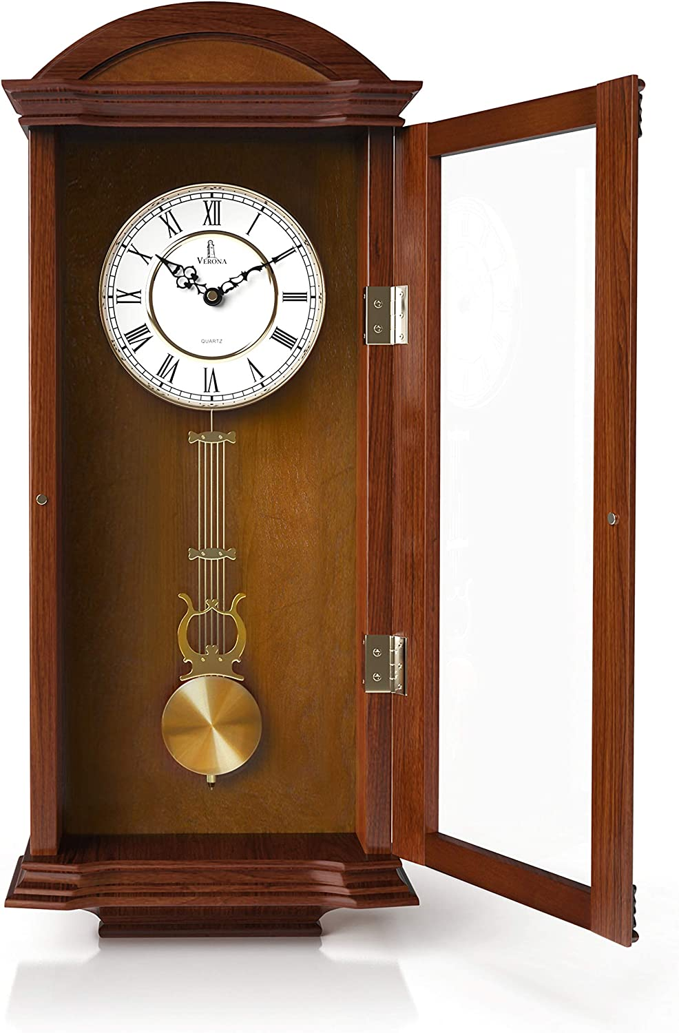 Pendulum Wall Clock Battery Operated Large Hanging Grandfather Wall