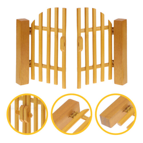 Outdoor Furniture Miniatures Dolls House Garden Fence Gate Wooden Arbour - 第 1/10 張圖片