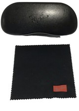 Ray Ban Black Hard Clam Shell Eyeglasses Sunglasses Case w/ Cloth