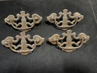 vintage gold dresser pulls Vintage Solid Brass Filigree Dresser Drawer Knob