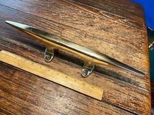 VERY LARGE 15" VINTAGE SOLID BRONZE CLEAT, DRAWER/DOOR HANDLE, UNUSUAL DESIGN