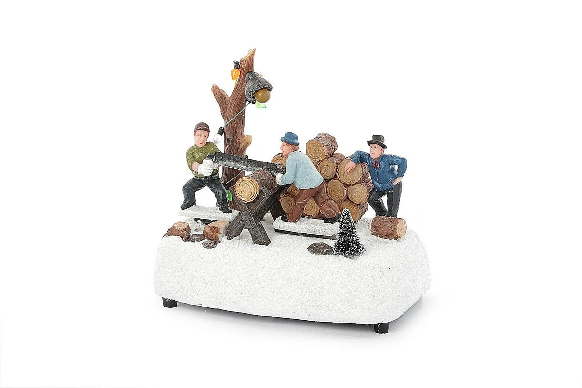 Vertecchi Carillon Natalizio Boule: Babbo Natale E Slitta Che Galleggiano, Base Marrone Con Corona Verde-Rossa, 19cm