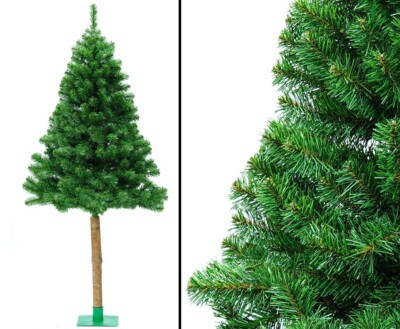 Künstlicher Tannenbaum mit Naturstamm 210cm für Walddekorationen von bambussi
