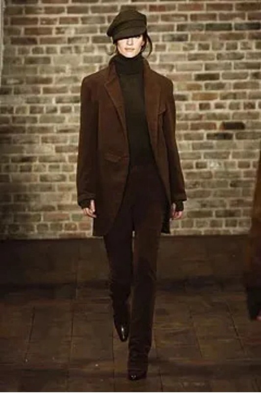 COLLECTION PURPLE LABEL RUNWAY BROWN PANT SUIT FALL 2003 NWOTGS SZ 8