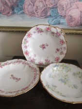 Limoges Elite France Porcelain Set Of 3 Serving Vegetable Bowl Rose Flower Gold