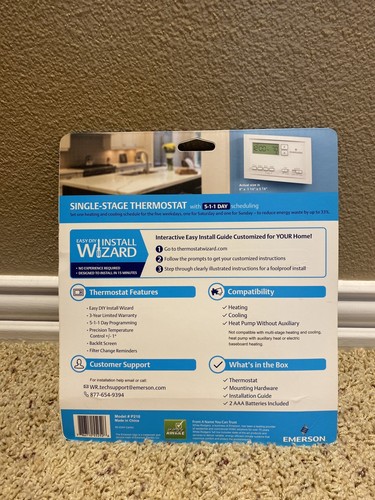 White-Rodgers Programmable Single Stage Thermostat with 5-1-1 Scheduling P210 - Picture 3 of 5