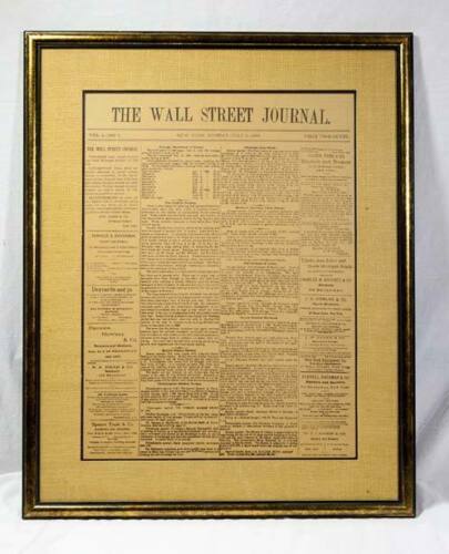 Wall Street Journal July 8, 1889 -First Edition Vol 1 - No 1 | eBay