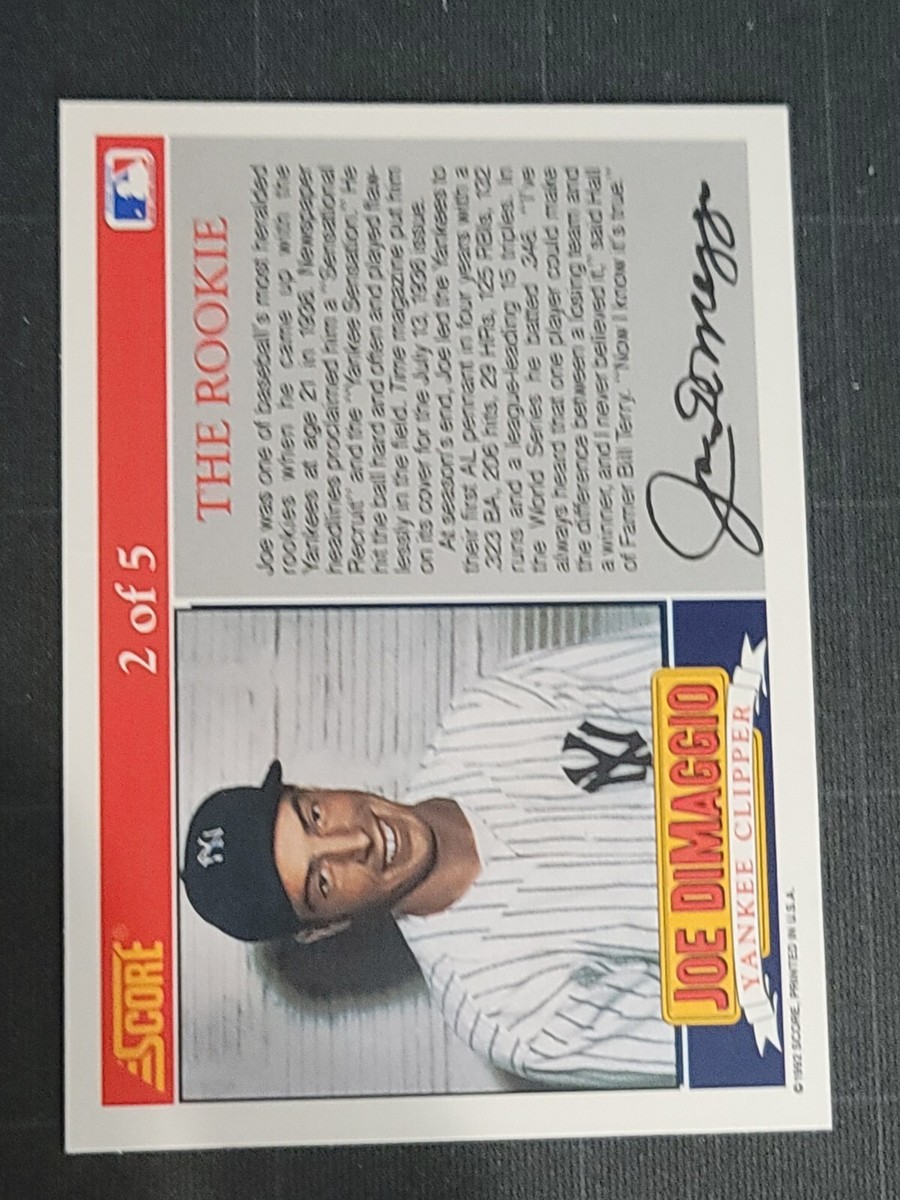 1992 Score DiMaggio #2 Joe DiMaggio The Rookie | eBay