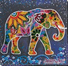 Midi Bead embroidery kit Indian Elephant DIY Embroidery Kit beadwork pattern