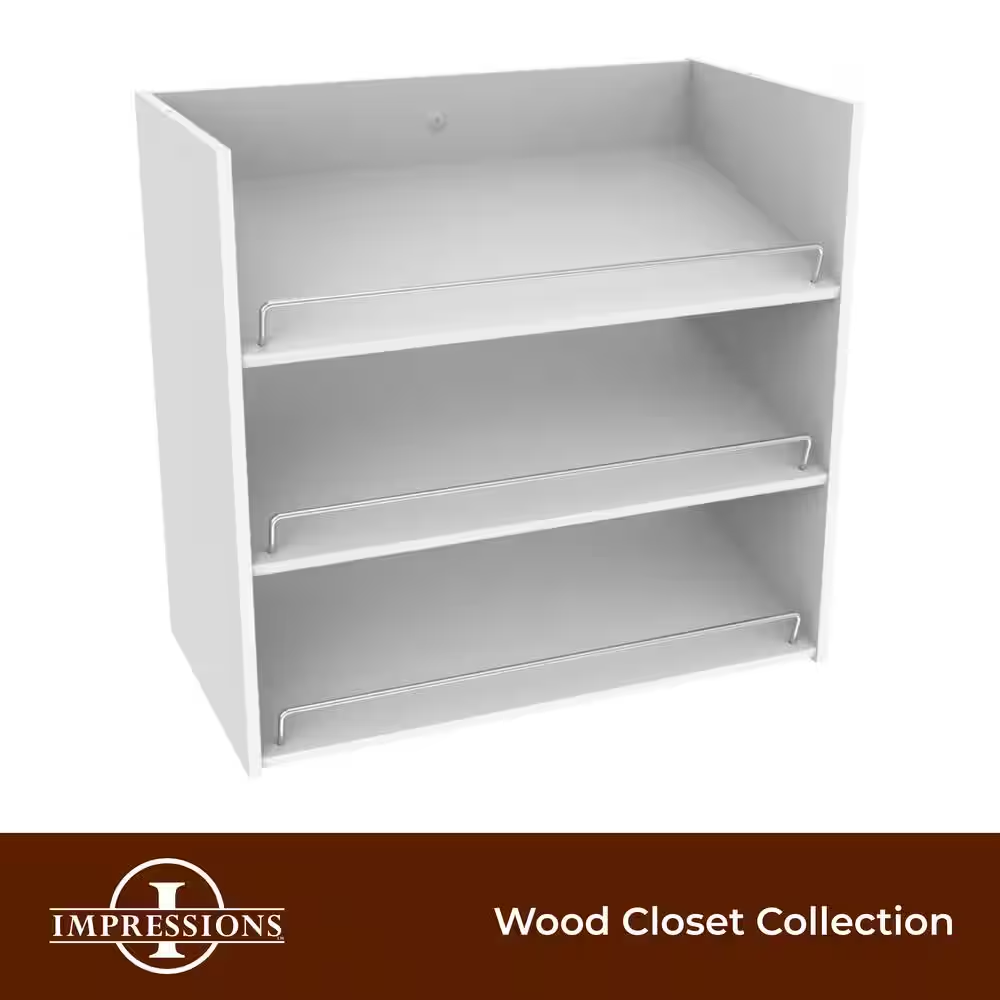Impressions 3-Shelf White Shoe Organizer