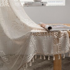 Tenda nappa vintage all'uncinetto scavata per soggiorno camera da letto finestra tendaggio