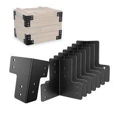 8 Packs Heavy Duty Workbench Corner Brackets, Metal Brackets Set via Hardwares