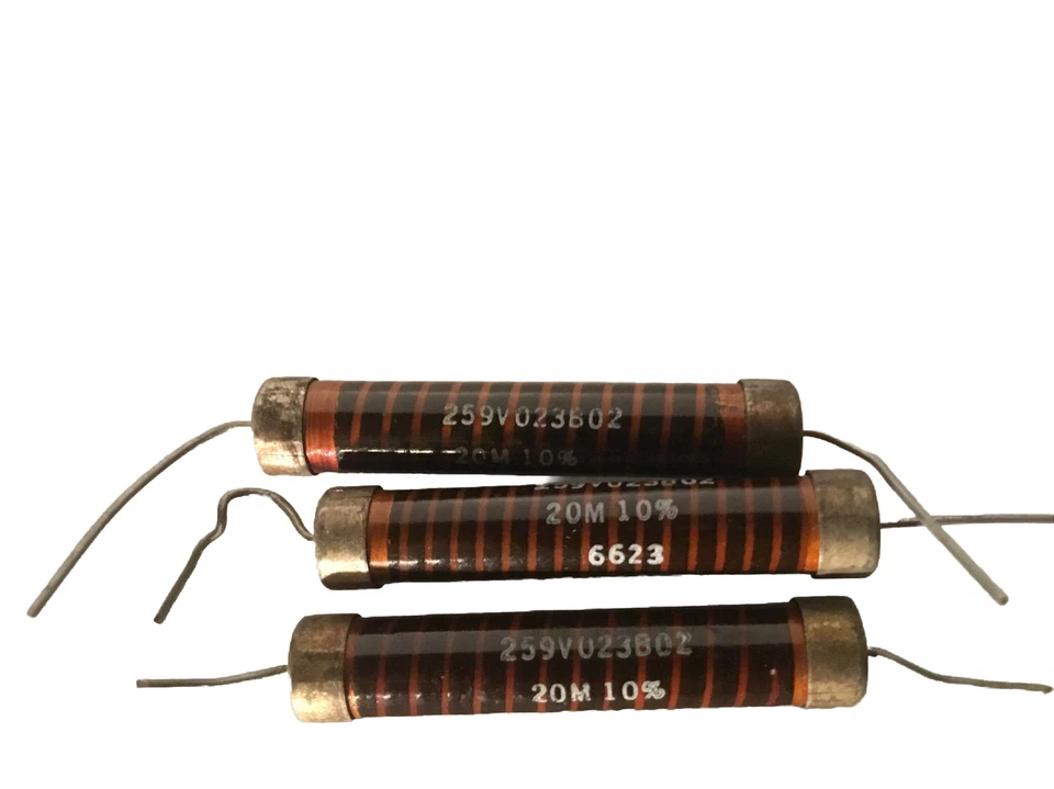 (3) victoreen 20m 10% 6623 6646 6649 259VO23B02 vintage resistors - Image 2 of 3