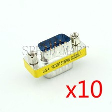 10 PCS 9 Pins RS232 DB9 Male to Male Serial Cable Gender Changer Coupler Adapter