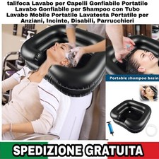 Lavabo per Capelli Gonfiabile Portatile Con Tubo, Lavatesta per Anziani, Incinte