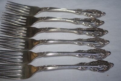 COMMUNITY SILVER PLATED FLATWARE  ''SILVER ARTRISTY''  (6) DINNER FORKS
