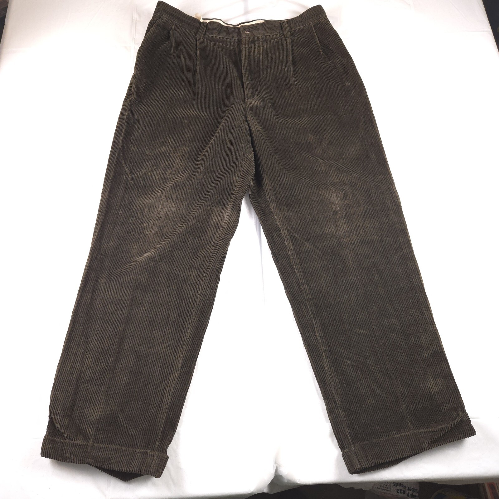 Vtg Nautica Corduroy Pants Baggy Skater Grunge Brown Wide Wale Classic Fit 34x28