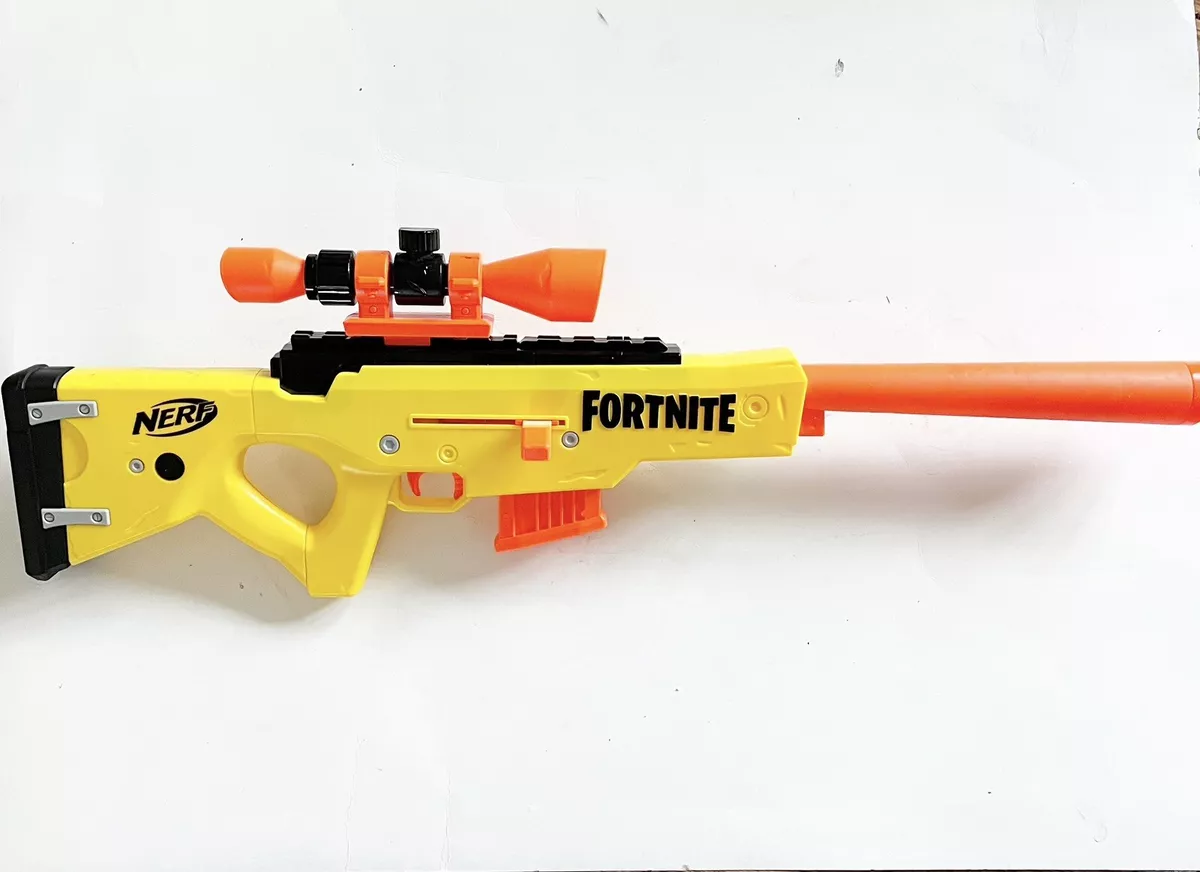 FORTNITE Nerf Gun Yellow Sniper Rifle With Scope And Magazine 630509945337