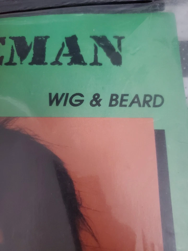 Vintage Halloween 1989 Forum Novelties Caveman black Wig & Beard big  lebowski  - Image 4 of 4