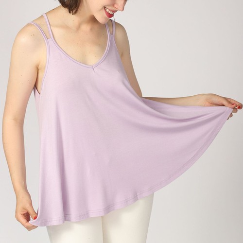 Canotta donna taglie forti scollo V canotta senza maniche senza schiena morbida casual camicia cami - Foto 15 di 36