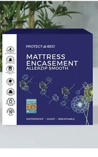 PROTECT-A-BED AllerZip Smooth Mattress Protector, King, White (13 Inch Deep)