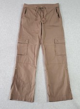 PrAna Pants Womens 8 Brown Cargo Straight Leg Drawstring Twill Travel Outdoor