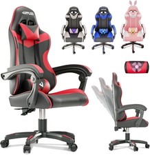Silla Gaming Ergónomica con Masaje Lumbar, Reposabrazos Ajustables, Oficina