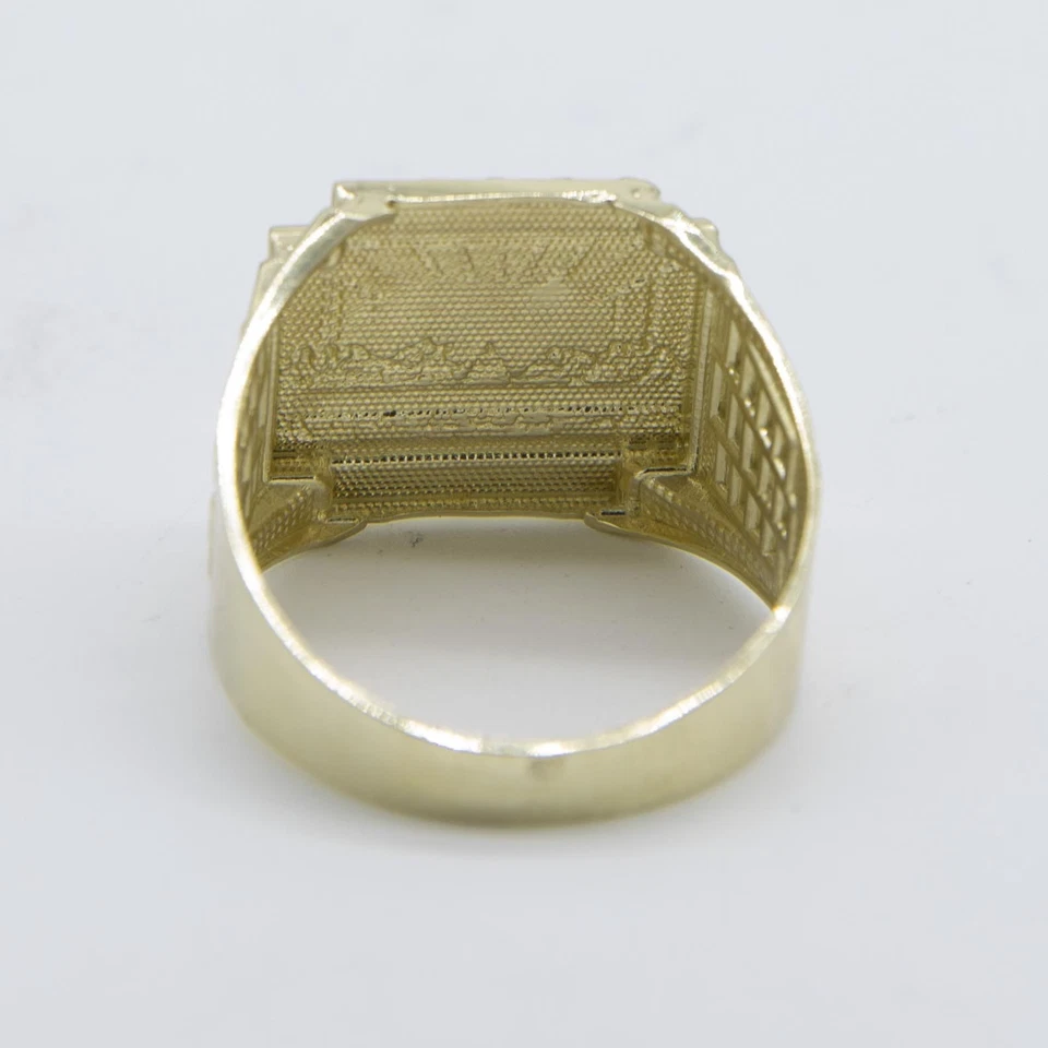 Railroad Design Last Supper Signet Ring Solid 10K Yellow Gold All Sizes - Image 3 of 4