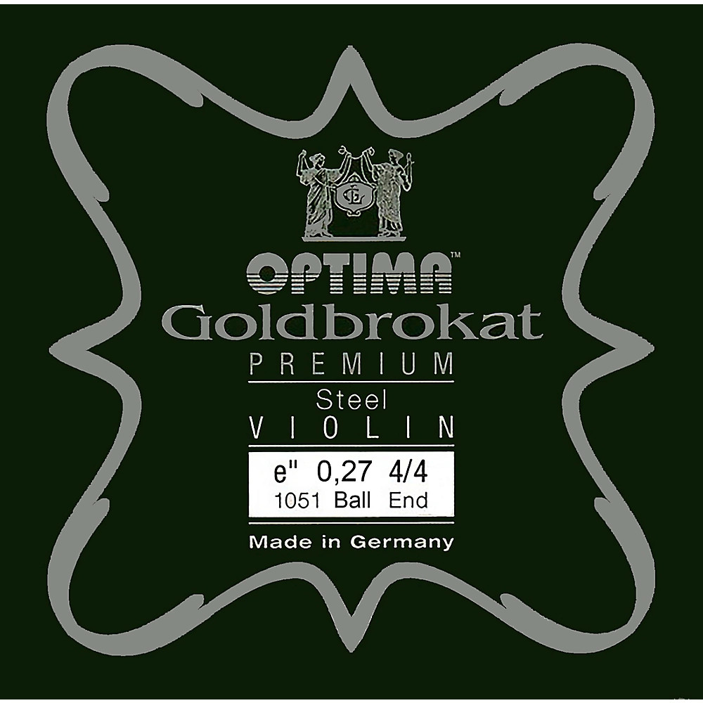 Optima Goldbrokat Premium Steel Violin E String 4/4 Size, Med, 27 guage ball end