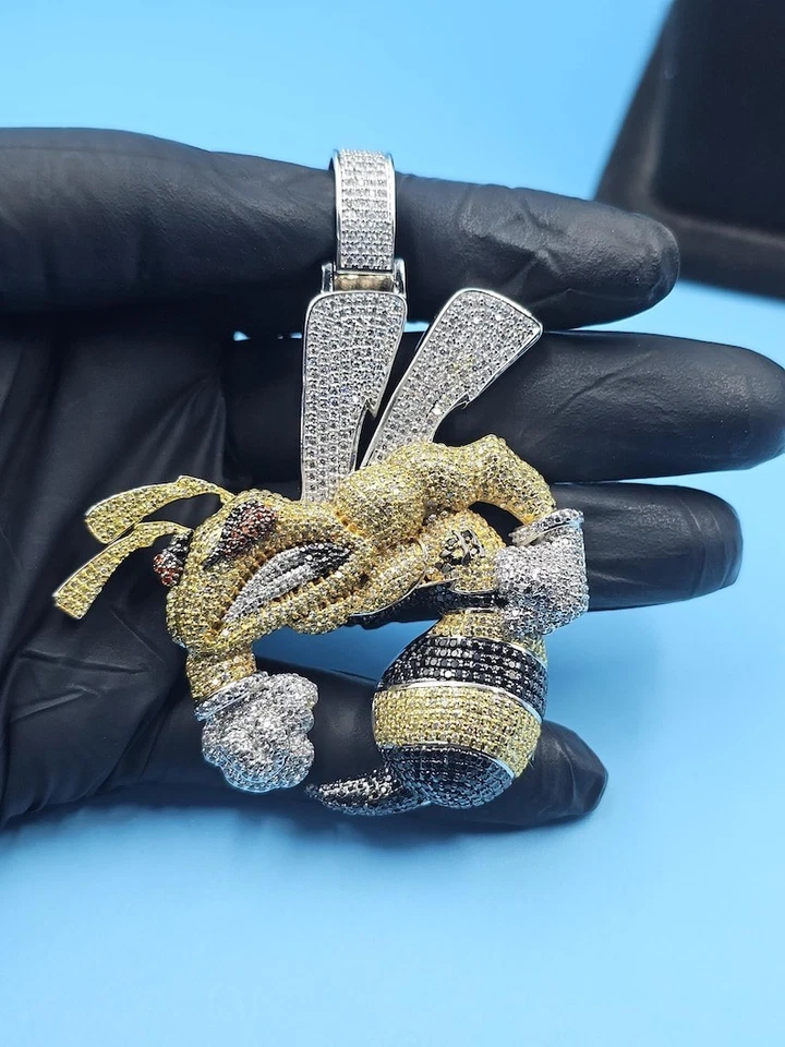 Colgante de abeja creado en laboratorio diamante amarillo abejorro encanto para hombre Foto 2 de 4