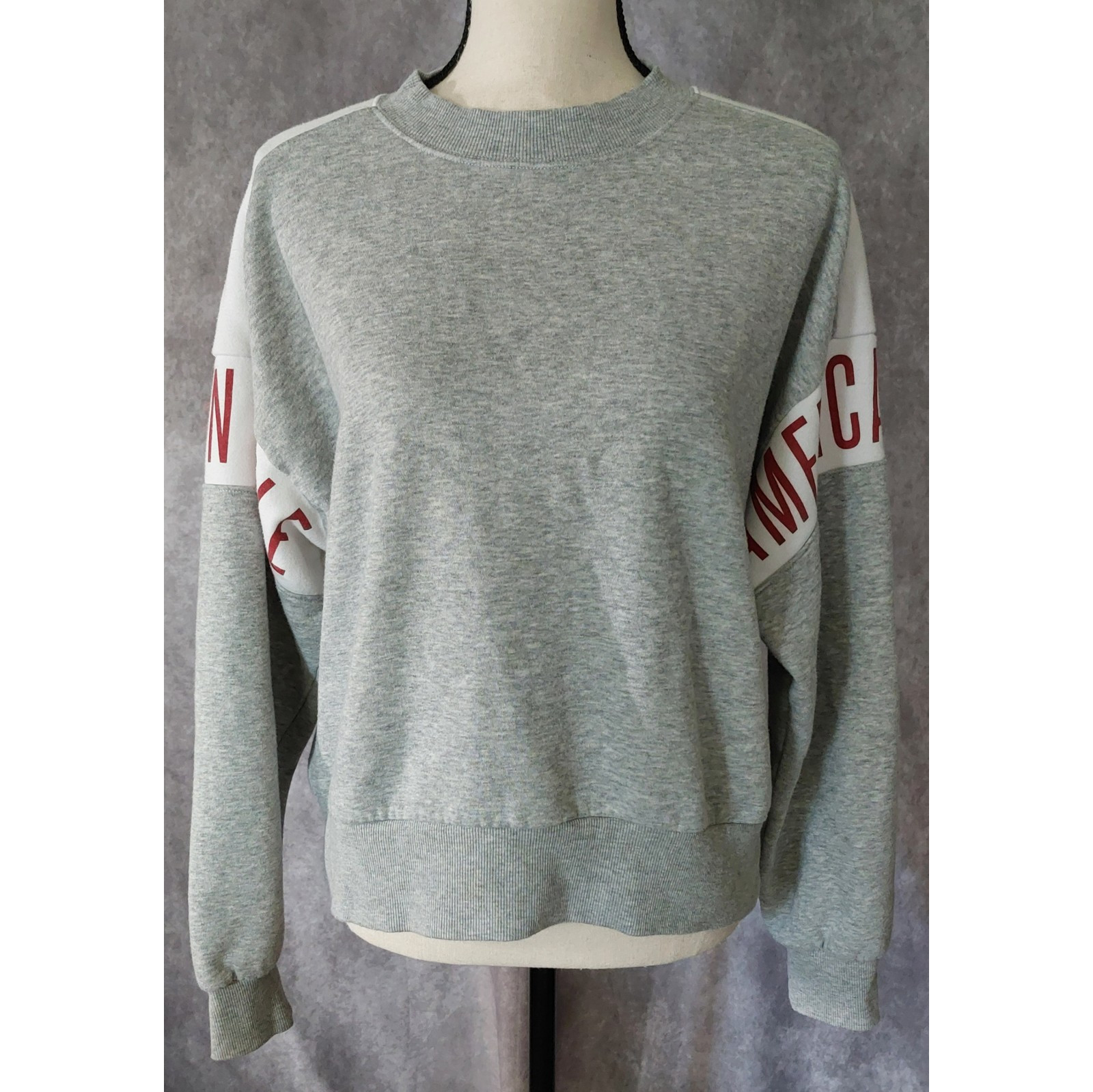 Gray Fleece Red Letter American Eagle Sweatshirt Size S